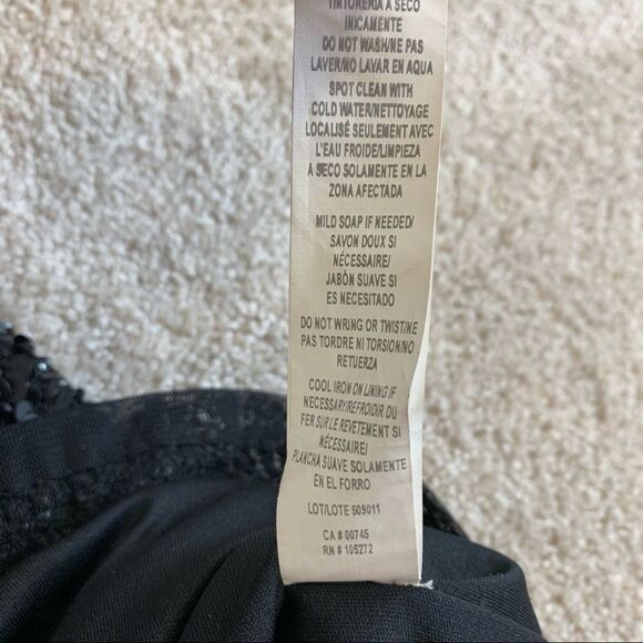 THEIA couture sequin sheath black dress sz 12 - Picture 11 of 11